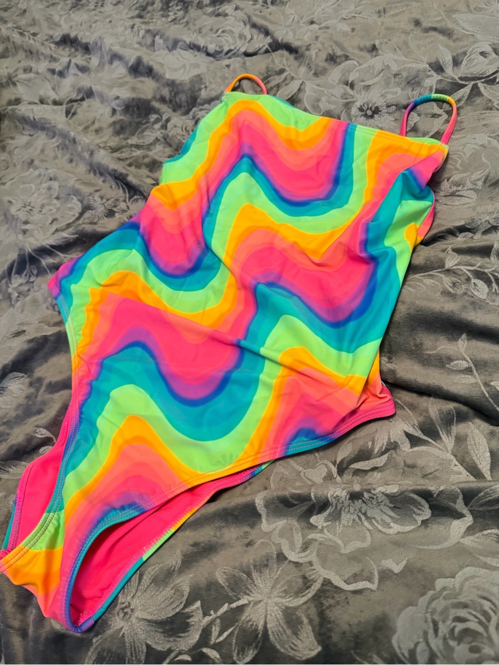 Women’s Rainbow Wave One-Piece Swimsuit - Multicolor